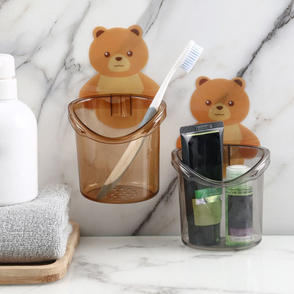 Wall-Mounted Sticky Bear Toothbrush Holder