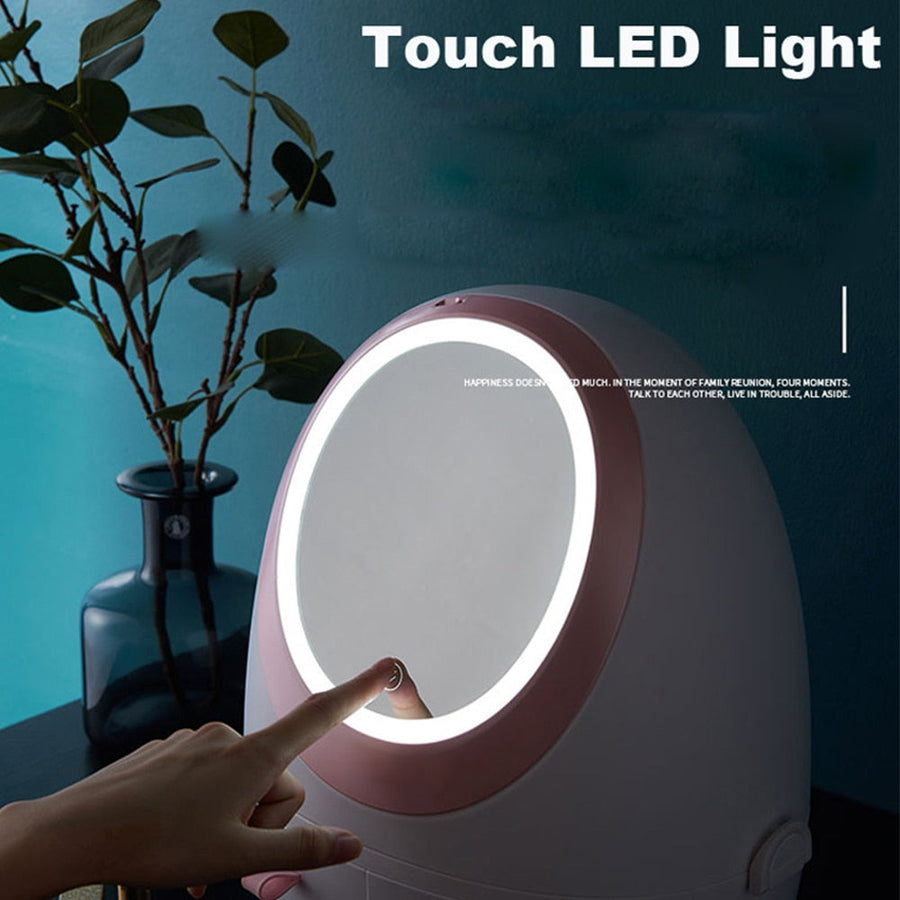 LED Light Mirror Cosmetic Makeup Storage Box - Image 9