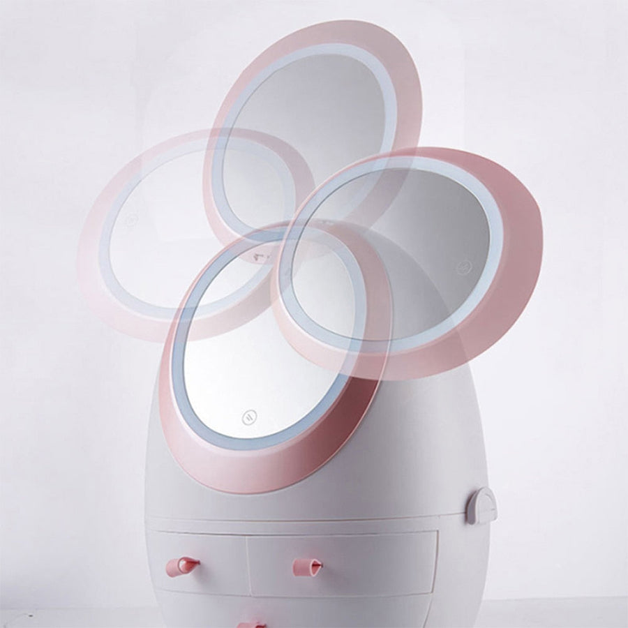 LED Light Mirror Cosmetic Makeup Storage Box - Image 6