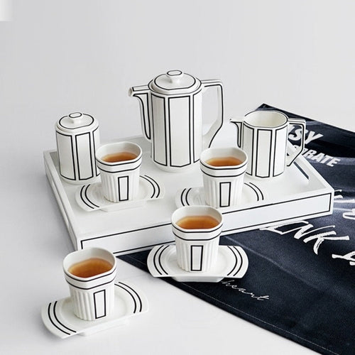 2D Art Ceramic Korean Style Coffee Set - Image 0