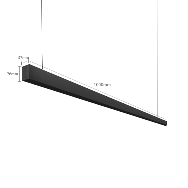 Wall-Mounted Black Continuous Magnetic Track System Light