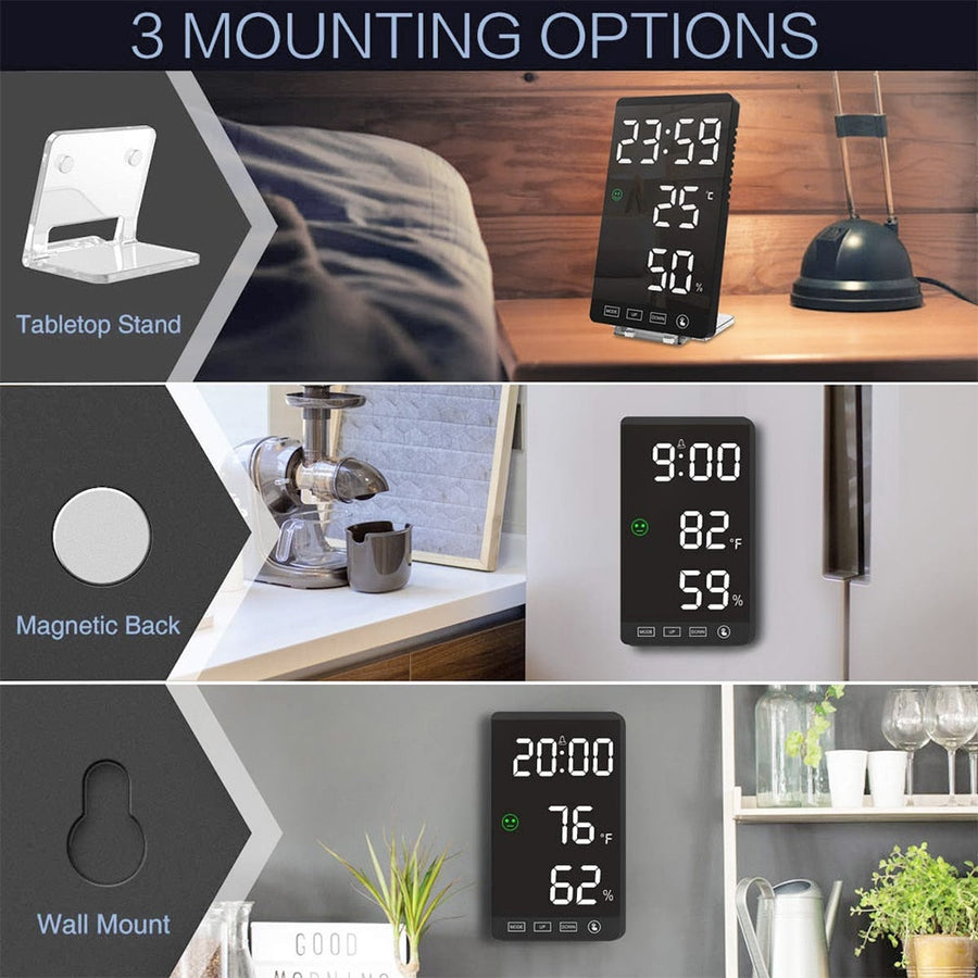 LED Touch Mirror Digital Alarm Clock - Image 9