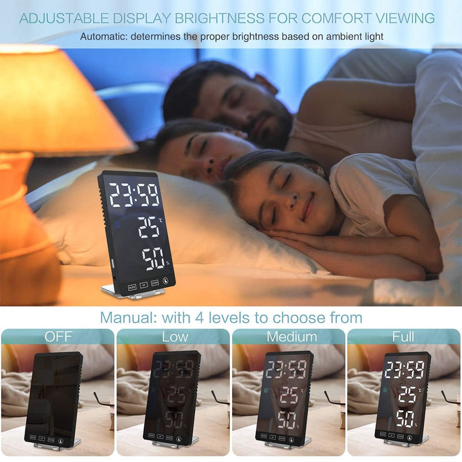 LED Touch Mirror Digital Alarm Clock - Image 11
