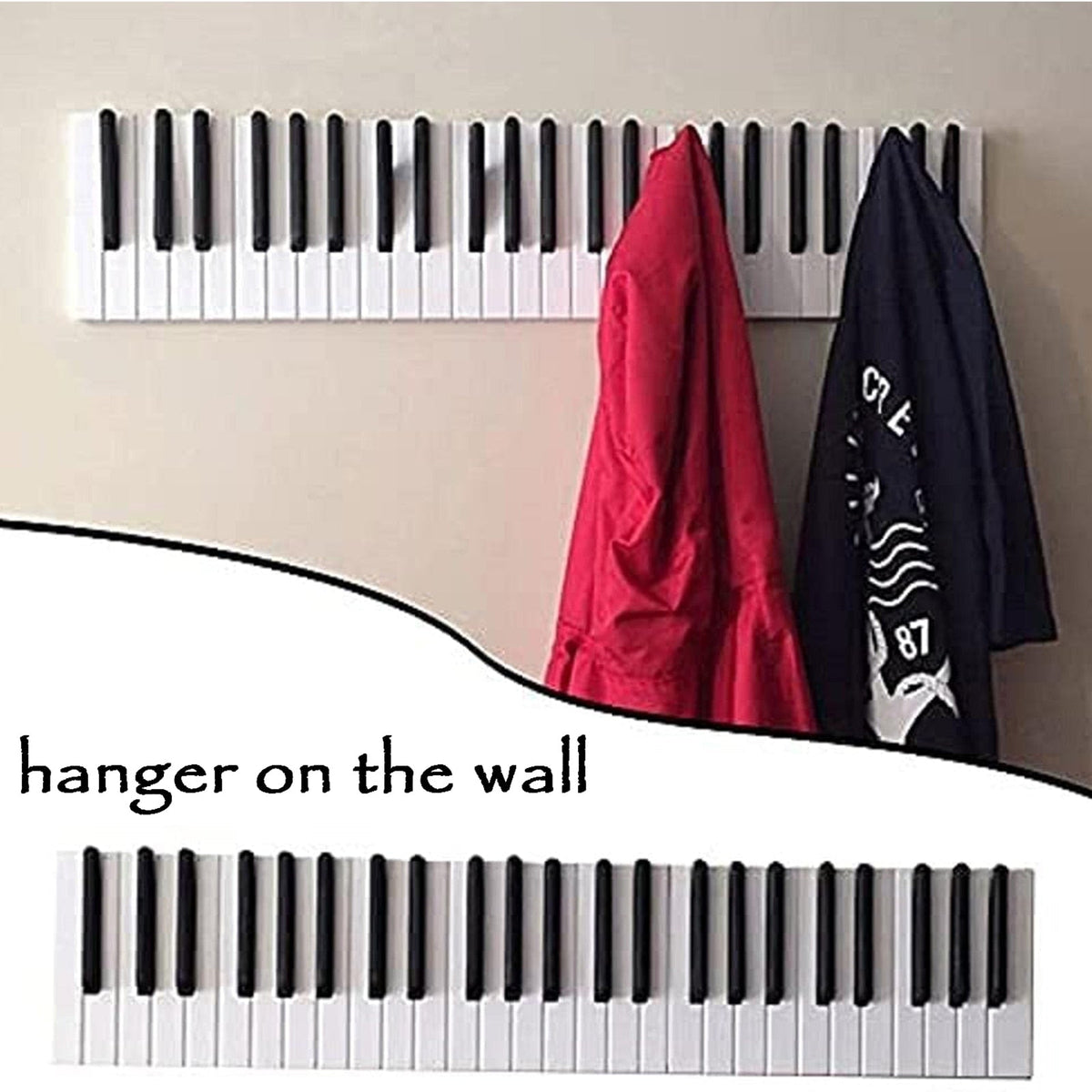 Wooden Piano Keys Coat Rack