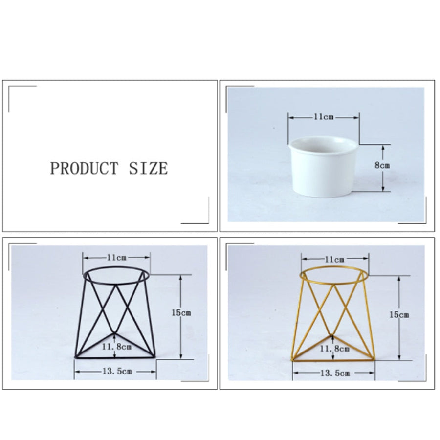 Nordic Style Geometric Iron Rack Flower Pots - Image 2