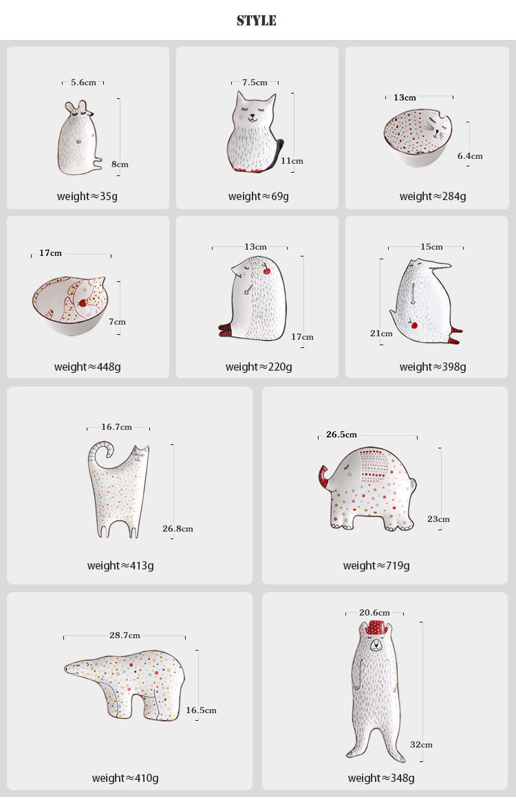 Ceramic Creative Cute Animal Breakfast Plates - Image 15