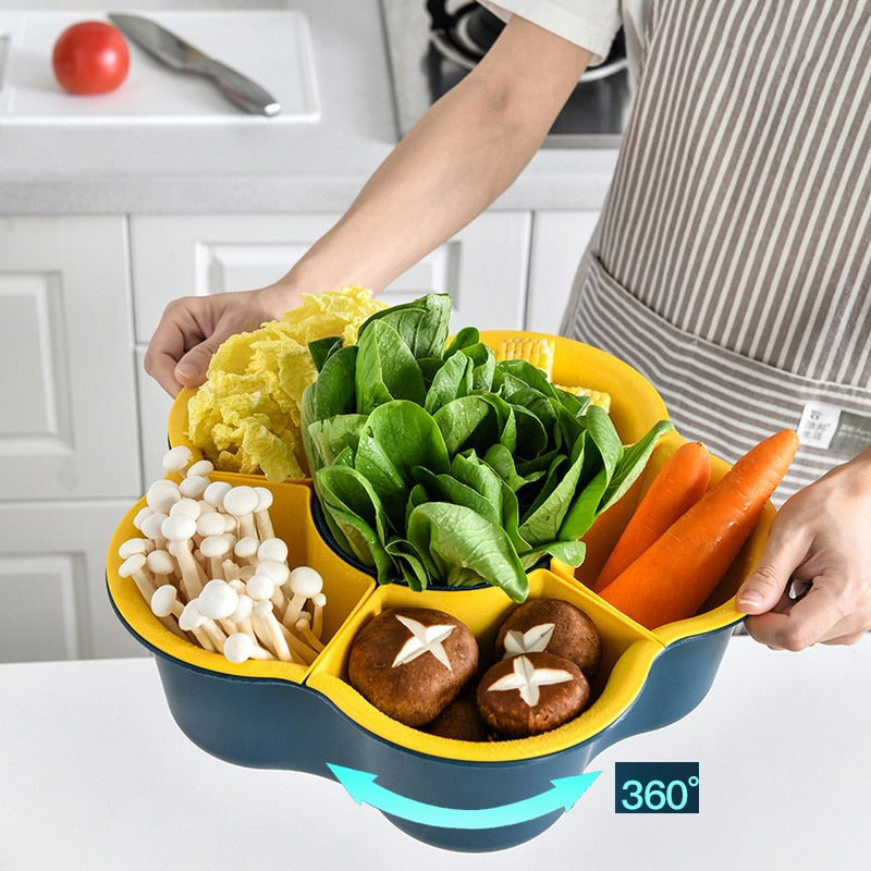 Rotating Drain Basket Snack Tray