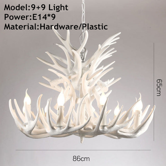 American Loft Style Deer Horn Pendant Light