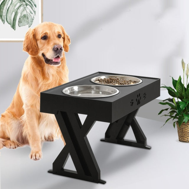 Adjustable Pet Double Food Bowl