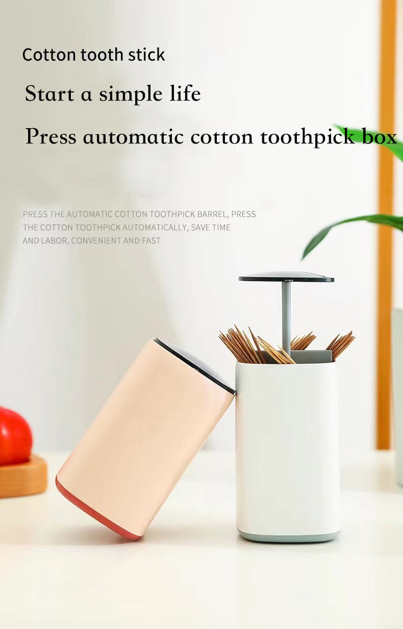 Elegant Pop-Up Toothpick Cotton Swab Storage Dispenser - Image 8