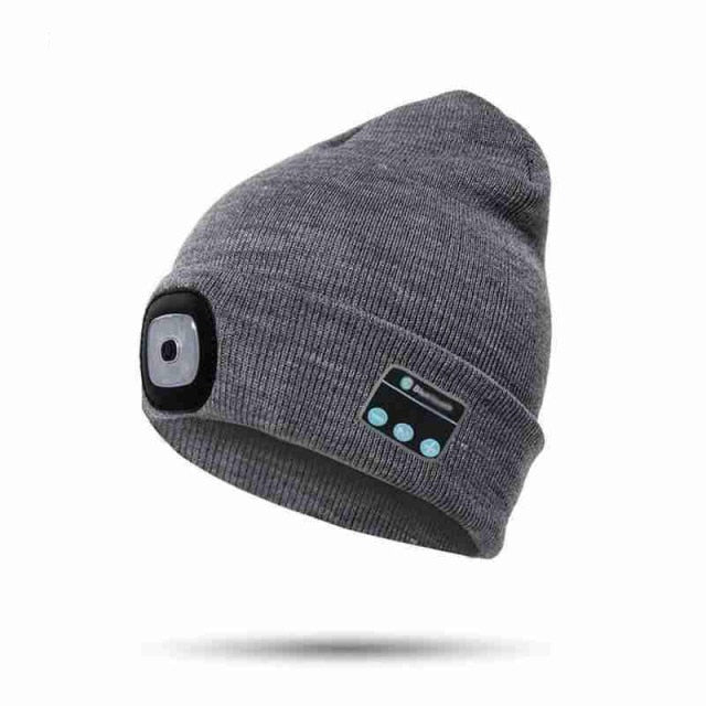 Unisex Bluetooth Speaker Headlamp Beanie Hat