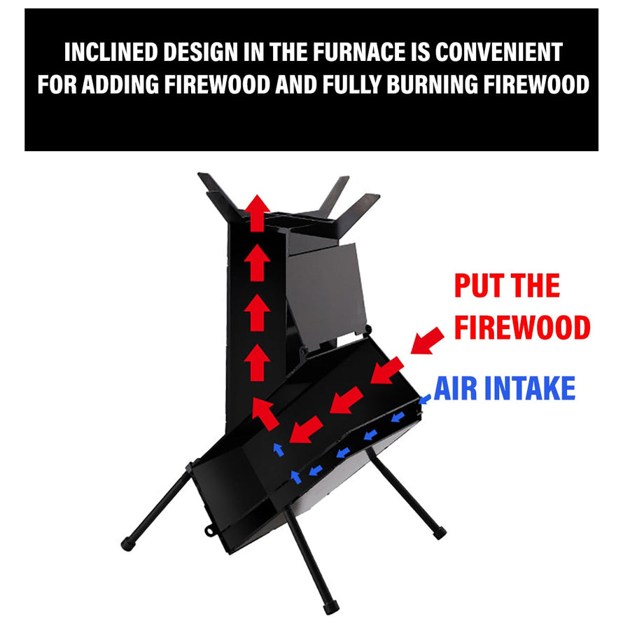 Stainless Steel Titanium Foldable Rocket Grill - Image 2