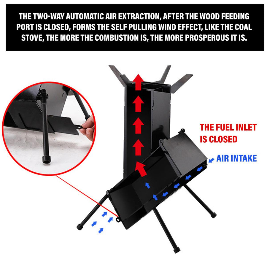 Stainless Steel Titanium Foldable Rocket Grill - Image 4