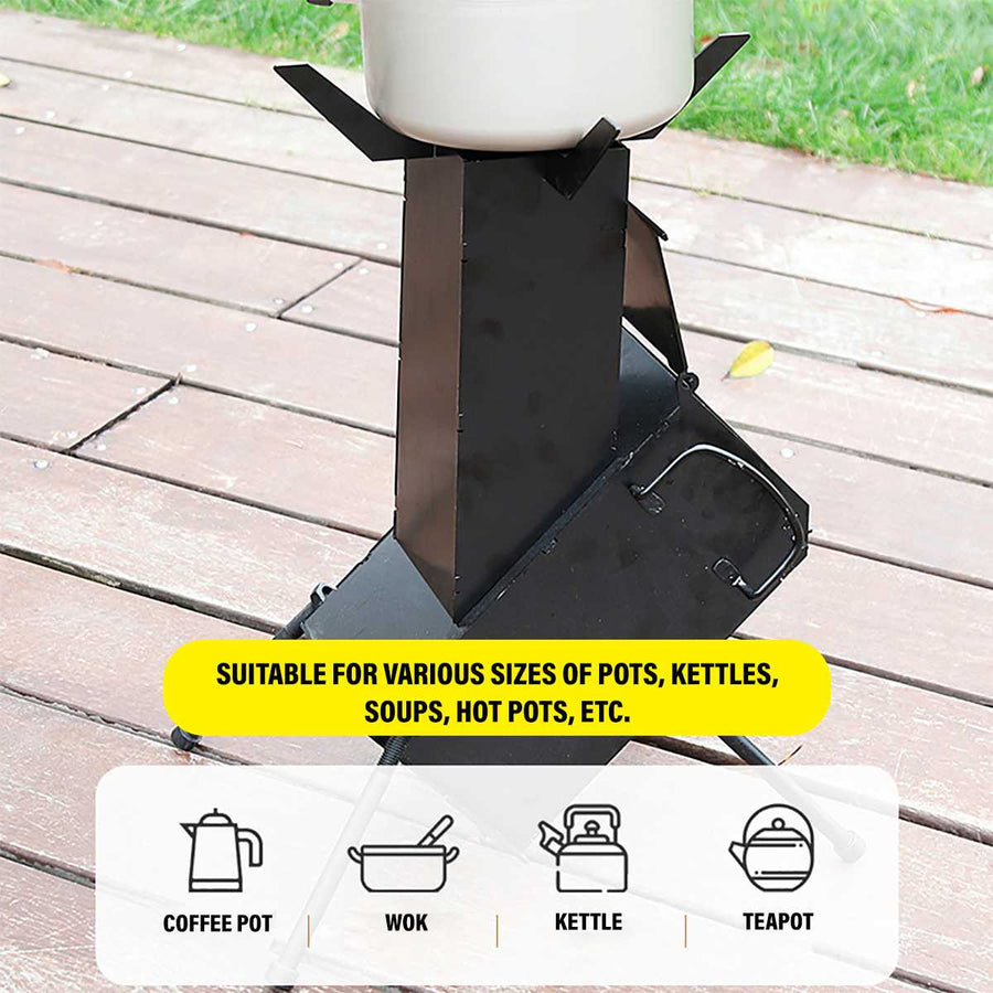 Stainless Steel Titanium Foldable Rocket Grill - Image 7