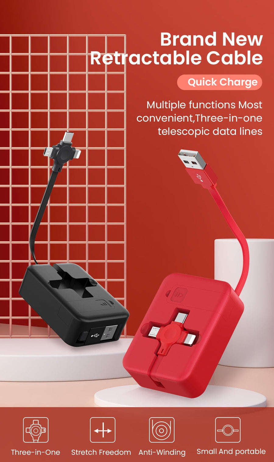 Retractable All in One Phone Charger - Image 3