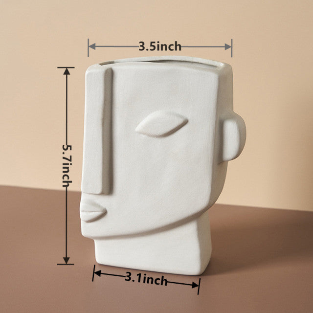 Nordic Modern Ceramic Art Face Vase - Image 5