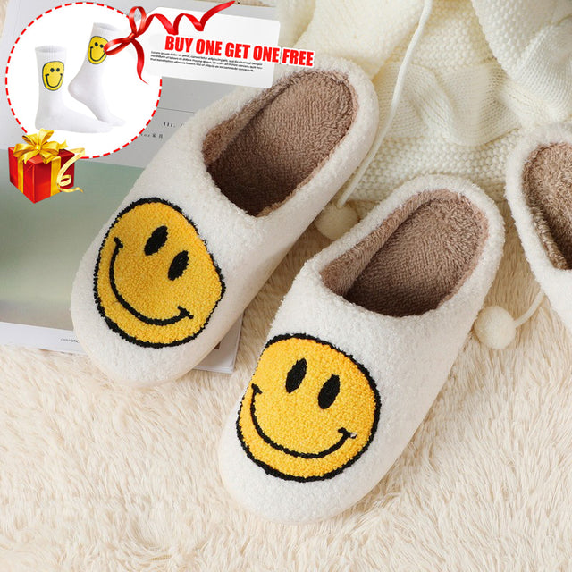 Smiley Face Warm Fluffy Slippers - Image 8