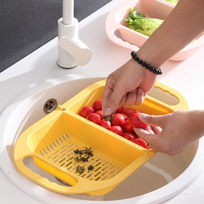 Collapsible Folding Fruit Vegetable Washing Drainer Basket - Image 0