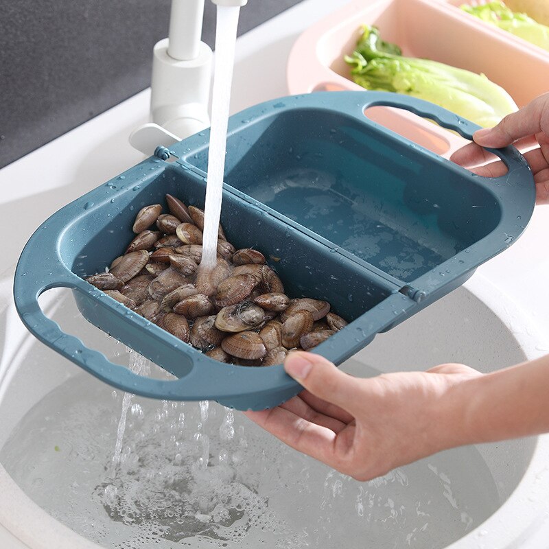 Collapsible Folding Fruit Vegetable Washing Drainer Basket - Image 2
