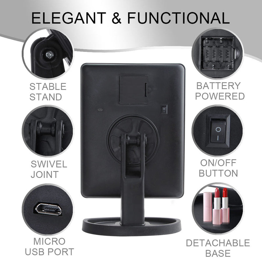 Foldable LED Touch Screen Makeup Mirror - Image 1