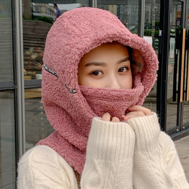 Winter Hooded Warm Thick Mask Hat - Image 3