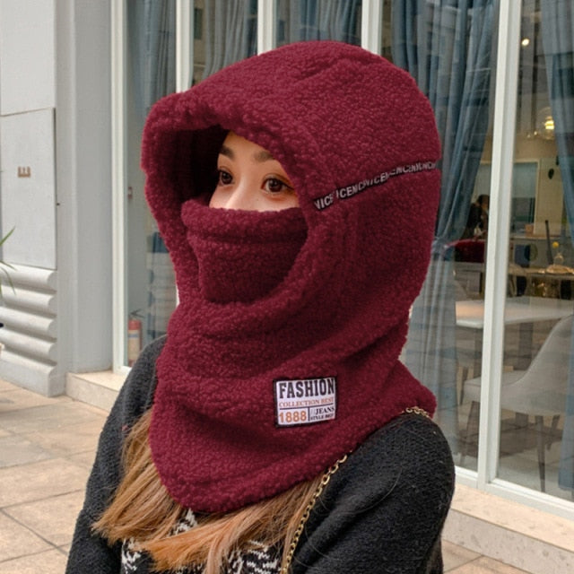 Winter Hooded Warm Thick Mask Hat - Image 9