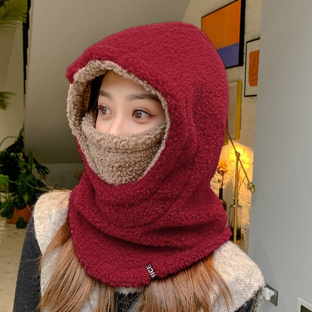 Winter Hooded Warm Thick Mask Hat - Image 11