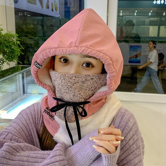 Winter Hooded Warm Thick Mask Hat - Image 30