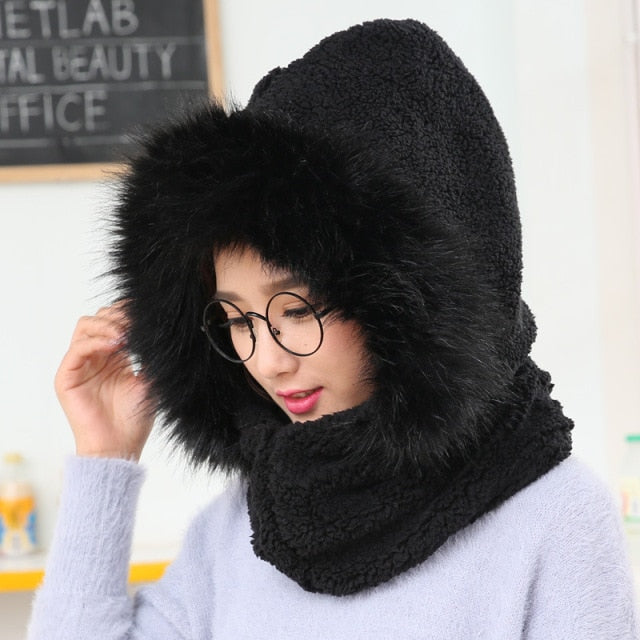 Winter Hooded Warm Thick Mask Hat - Image 26