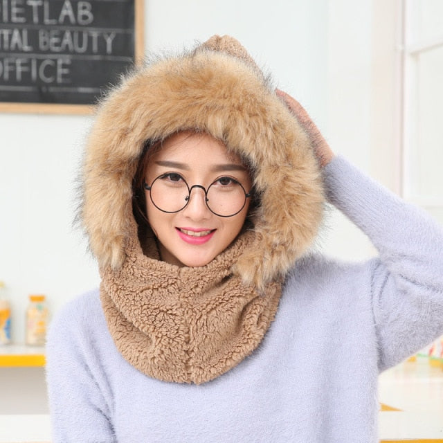 Winter Hooded Warm Thick Mask Hat - Image 5
