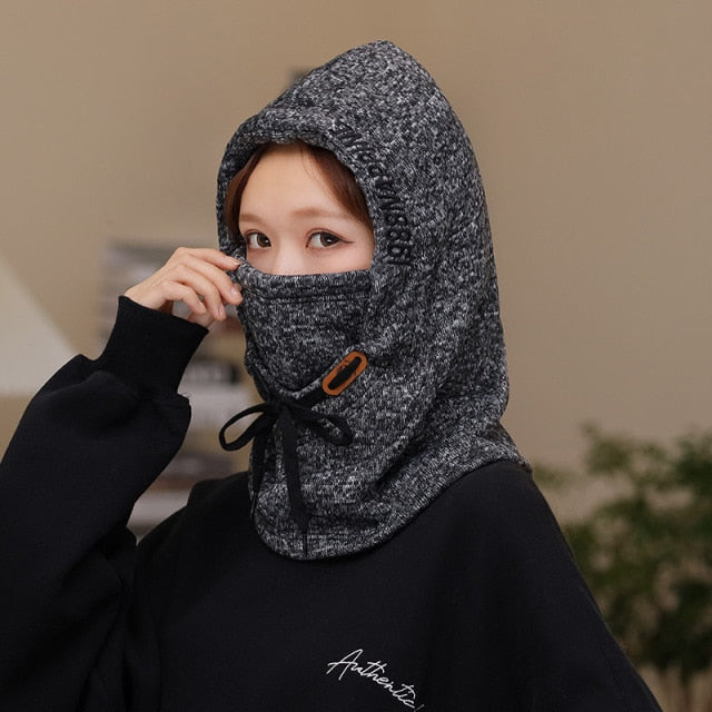Winter Hooded Warm Thick Mask Hat - Image 12