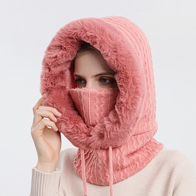 Winter Hooded Warm Thick Mask Hat - Image 18