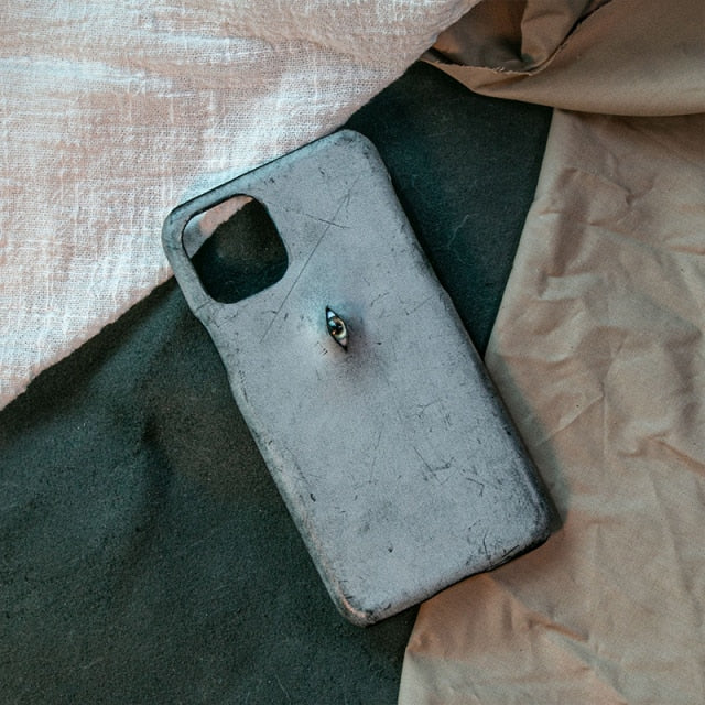 Italian Waxed Leather Creative Eye iPhone Case - Image 3