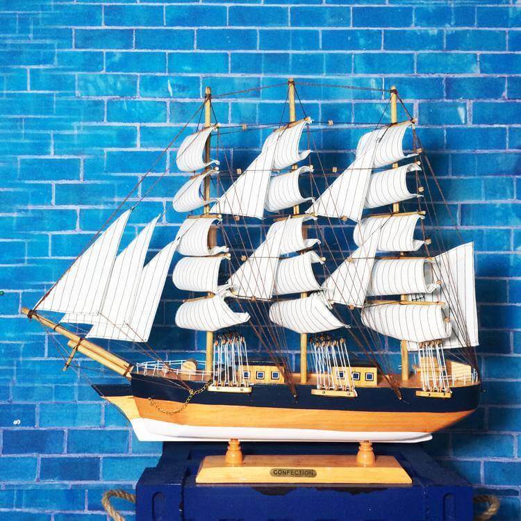 Wooden Sailing Ship Nautical Decor - Image 3