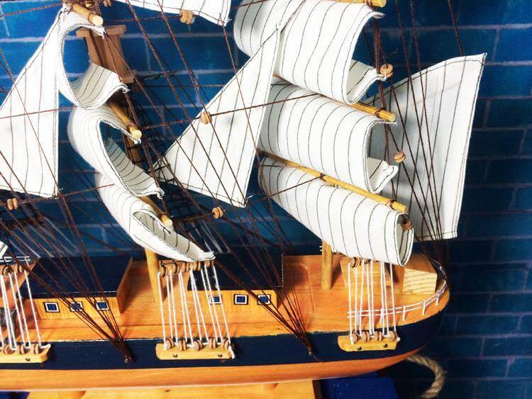 Wooden Sailing Ship Nautical Decor - Image 2