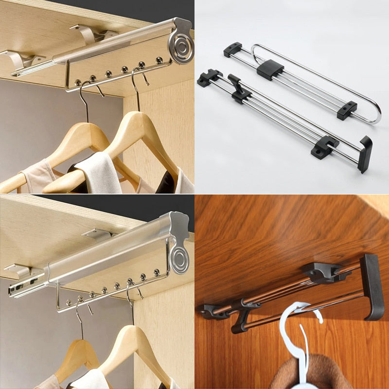Retractable Closet Storage Organizer Hanger - Image 1