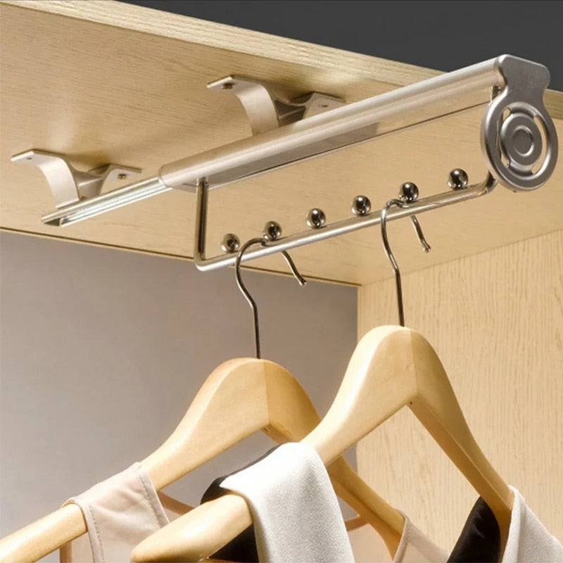Retractable Closet Storage Organizer Hanger - Image 0