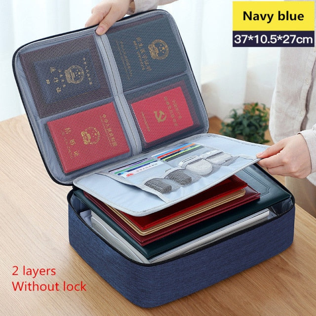 Multi-Layer Large Travel Document Bag