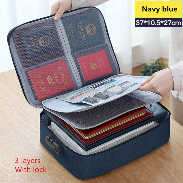 Multi-Layer Large Travel Document Bag