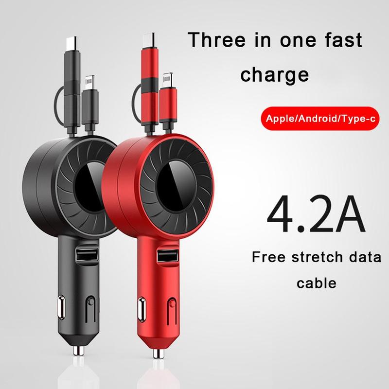 Retractable Car Lighter Fast Charger Cable - Image 5