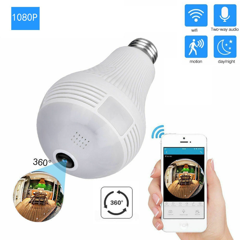 Fisheye Mini WiFi Bulb Security Camera