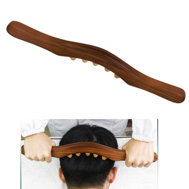 Wooden Gua Sha Neck Shoulder Back Massager - Image 3