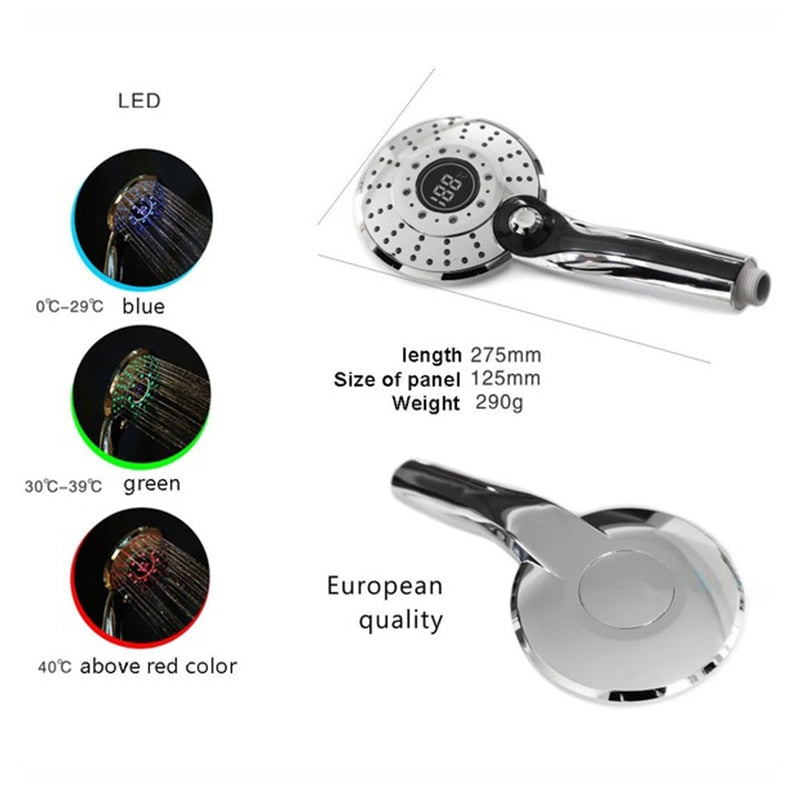 Digital Temperature Sensor LED Shower Head - Image 9