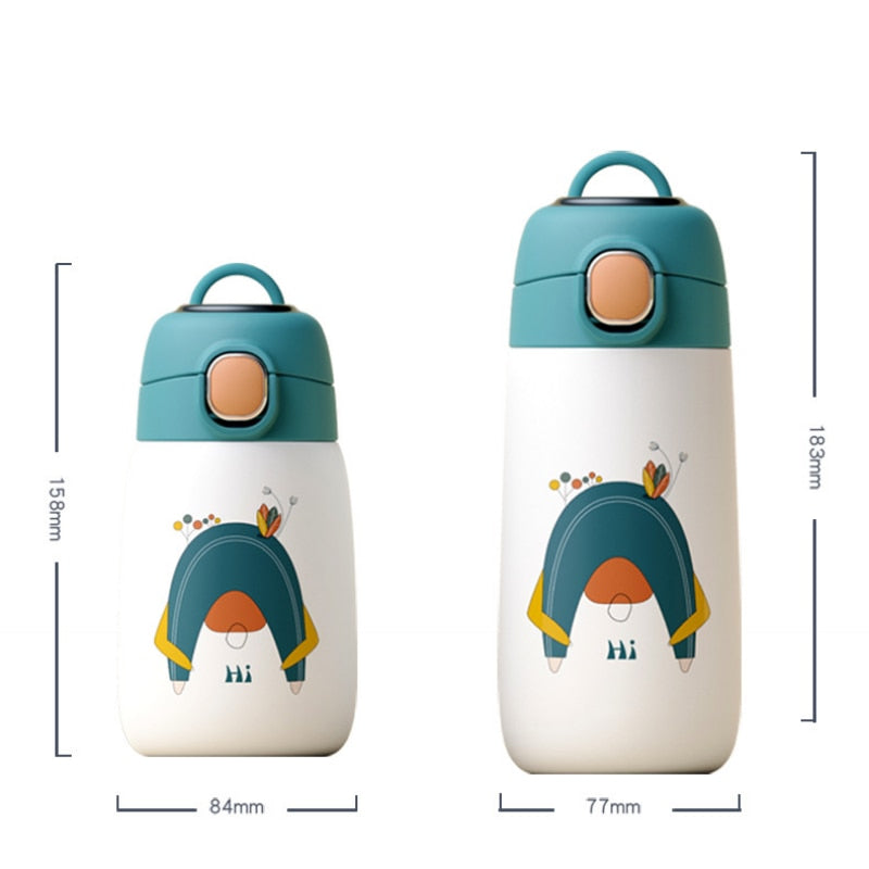 Cartoon Kids Temperature Display Thermos Bottle