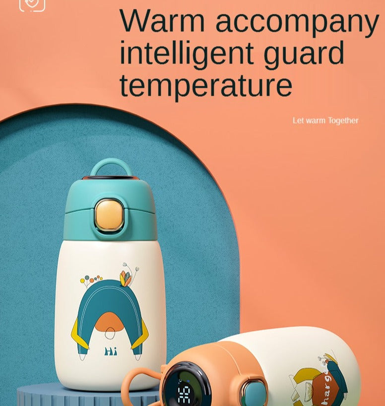 Cartoon Kids Temperature Display Thermos Bottle - Image 4