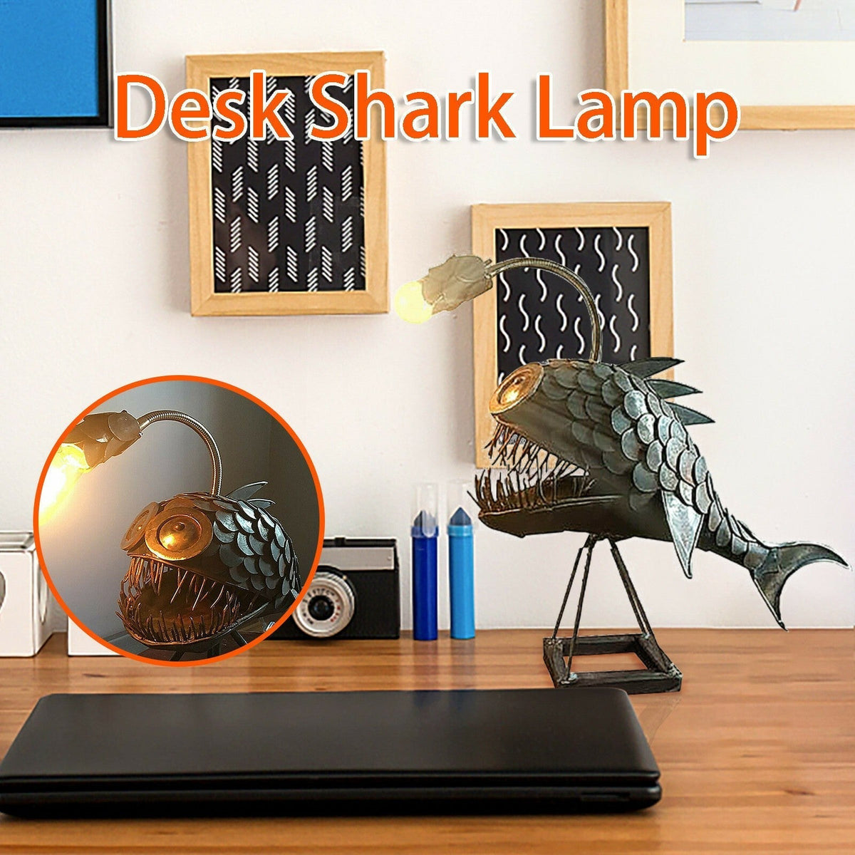 Creative Iron Angler Fish Desk Lamp