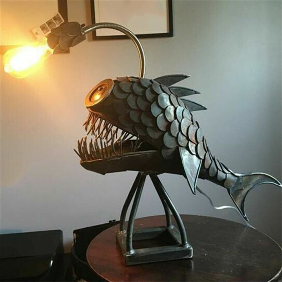 Creative Iron Angler Fish Desk Lamp - Image 0