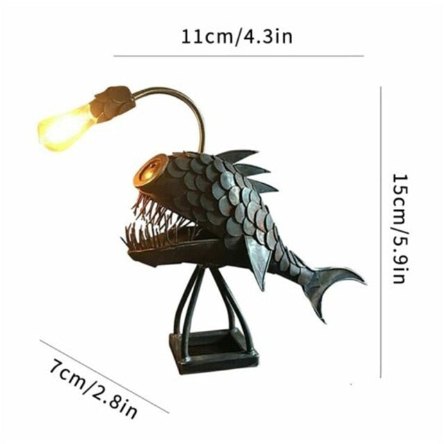 Creative Iron Angler Fish Desk Lamp