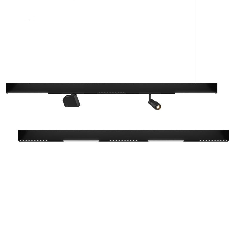 Wall-Mounted Black Continuous Magnetic Track System Light