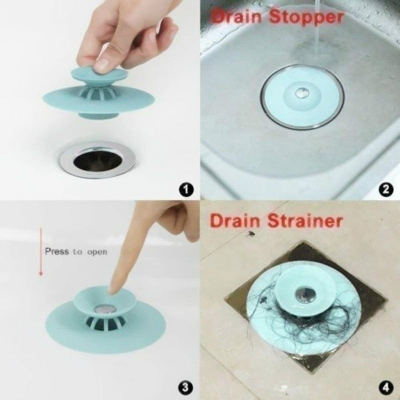 Universal Floor Silicone Push Drain Stopper